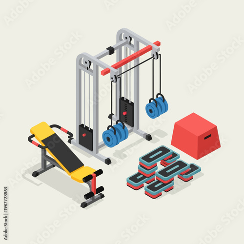 Isometric Gym Equipment Set for Fitness and Workout.