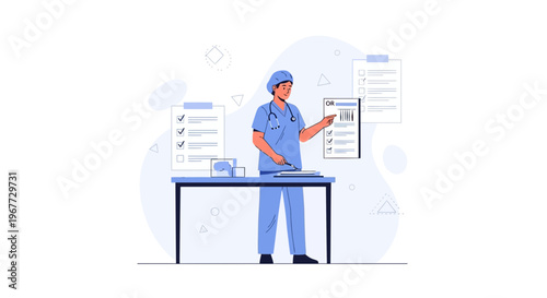 Doctor with Stethoscope and Medical Chart, Healthcare Professional at Work