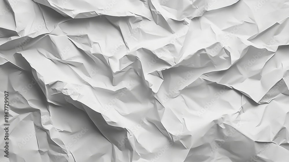 Fototapeta premium Abstract grayscale crumpled texture background with wrinkled paper effect for design and digital art