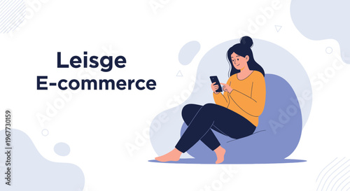 Woman using smartphone for e-commerce, online shopping, modern lifestyle