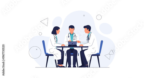 Doctors Meeting Discussing Medical Case on Laptop