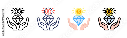 Business Value icon set multiple style collection