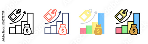 Sales icon set multiple style collection