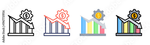 Reduce Cost icon set multiple style collection