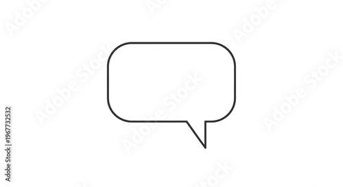 Black and white speech bubble outline.