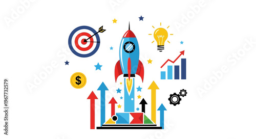 Rocket Ship Launching Upward Bound.