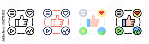 Social Proof icon sheet multiple style collection