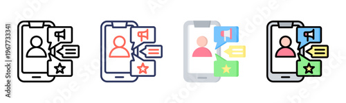 Influencer icon sheet multiple style collection