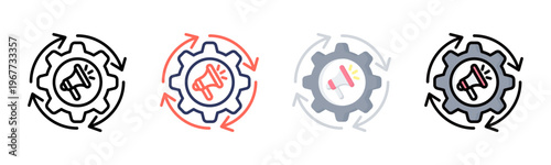 Marketing Automation icon sheet multiple style collection