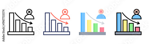 Churn icon sheet multiple style collection