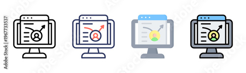 Bounce Rate icon sheet multiple style collection