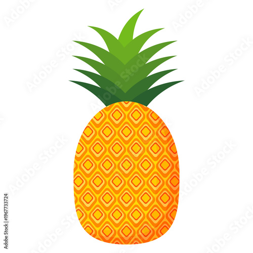 Fresh pineapple fruit illustration, summer pineapple fruit theme. Summer design for holiday promotion and printed on clothing.	