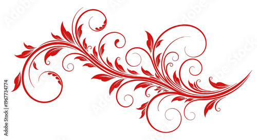 Red floral decorative element design.