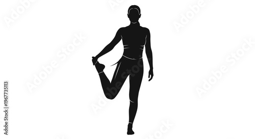 Silhouette of a woman stretching her leg for a full body workout