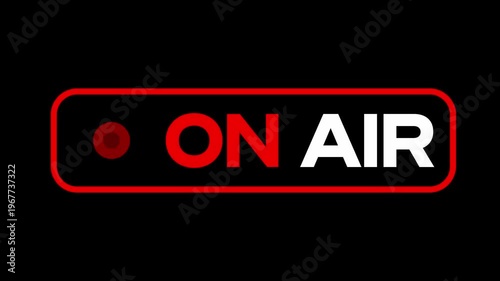 video gif on air live radio broadcast media text red flashing