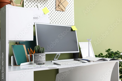 Engineer's workplace with b...