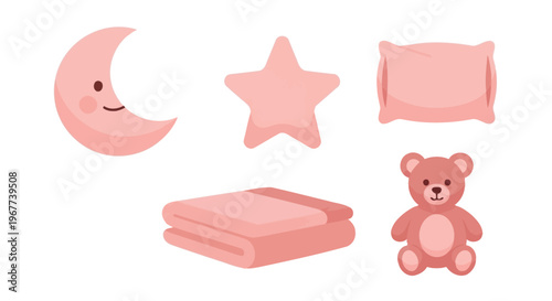 Pink Teddy Bear and Bedding Set.