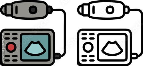 Medical Ultrasound Diagnostic Device with Probe Illustration