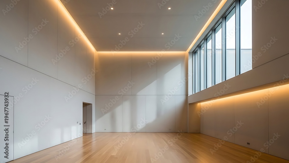 Obraz premium Spacious modern room with clean lines and bright natural illumination