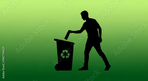 Earth Day People Silhouette Collection – Sustainability, Environment & Eco Lifestyle Gradient Background Vector