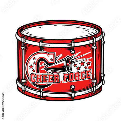 Vector Pinocut Cheerleading drum graphic design.