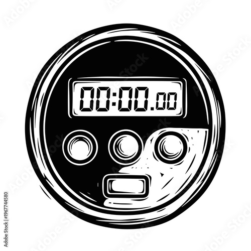 Vector Pinocut A stylized digital timer with a clear display, ready to start.