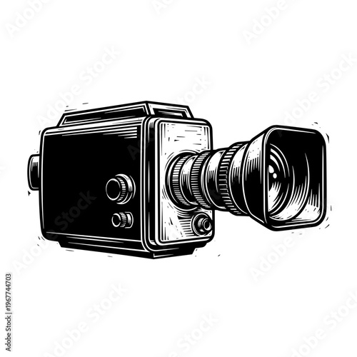 Vector Pinocut Vintage Camera Illustration 