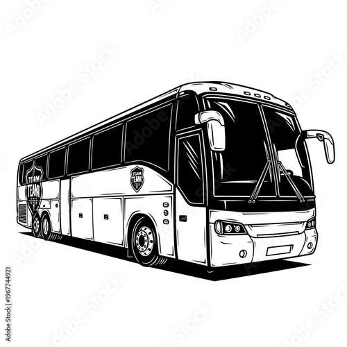 Vector Pinocut A sleek illustration of a modern passenger bus.