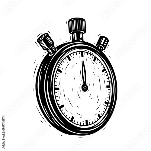Vector Pinocut A classic stopwatch depicted in an elegant illustration, measuring time and marking moments.