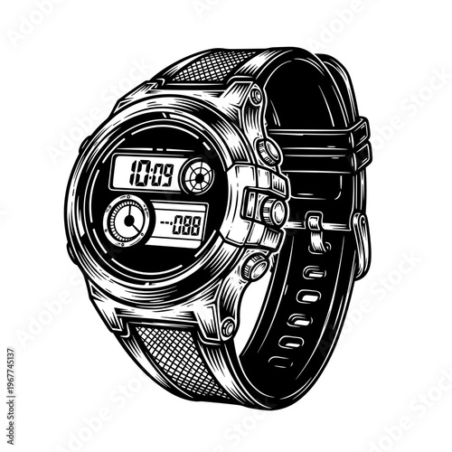 Vector Pinocut An Illustration of a stylish smartwatch.