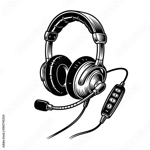 Vector Pinocut Professional stereo headphones with an integrated microphone.