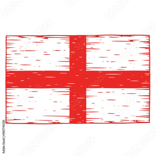 Vector Pinocut The Flag of England with a textured design 