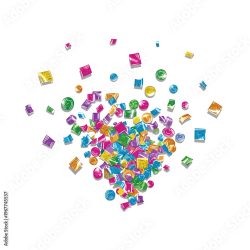 Vector Pinocut Colorful assortment of shimmering gems, perfect for celebrations and design projects.