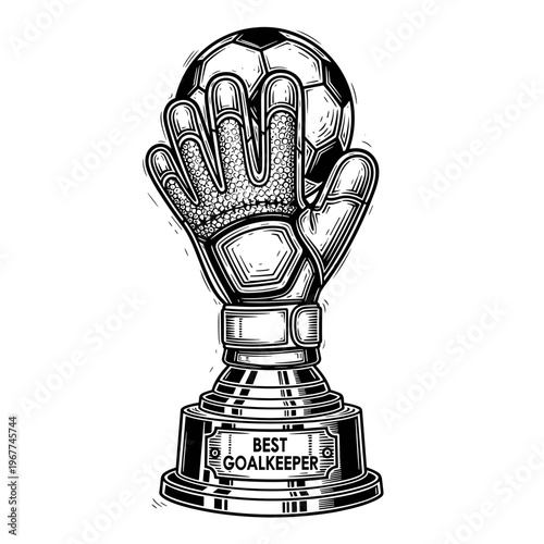 Vector Pinocut Soccer goalkeeper trophy design.