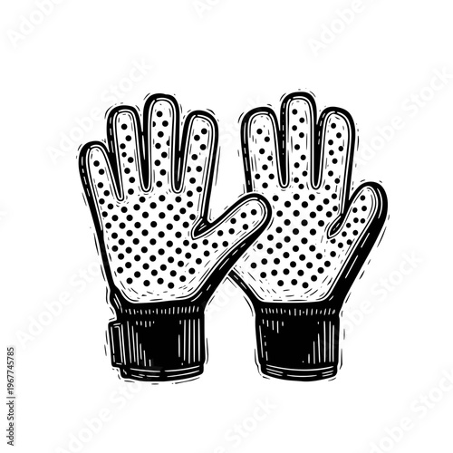 Vector Pinocut A detailed illustration of a pair of goalie gloves.