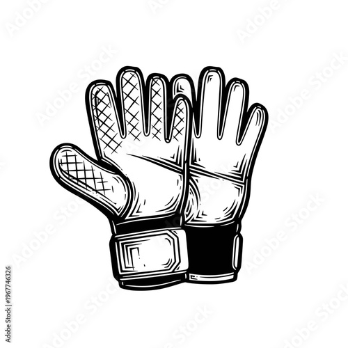 Vector Pinocut Soccer Gloves Illustration 