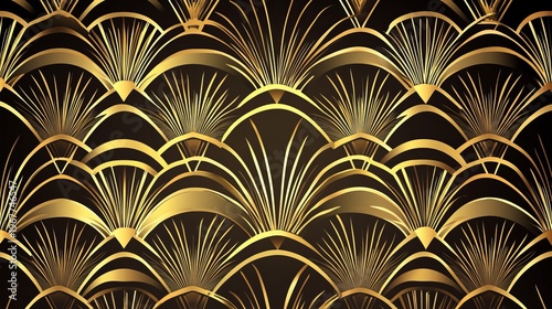 Luxury golden art deco wallpaper vintage invitation background texture