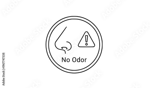 A minimalist vector graphic icon indicating no odor warning
