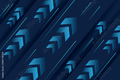 Up arrows on dark blue abstract background