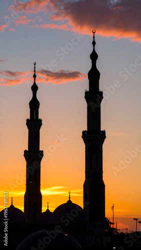 Silhouettes of mosque