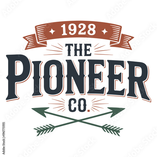 Vintage logo of the pioneer co from the year 1928