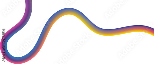 Abstract colorful gradient spiral line isolated on white colorful flowing lines with smooth gradient transitions forming dynamic loops 