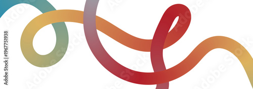 Gradient Abstract Line Shape. Vector Rainbow Isolated Color Lines Set. Wave Shape Lines with Gradient. Vector Swirl Rainbow Ribbon Pattern. Doodle Color 