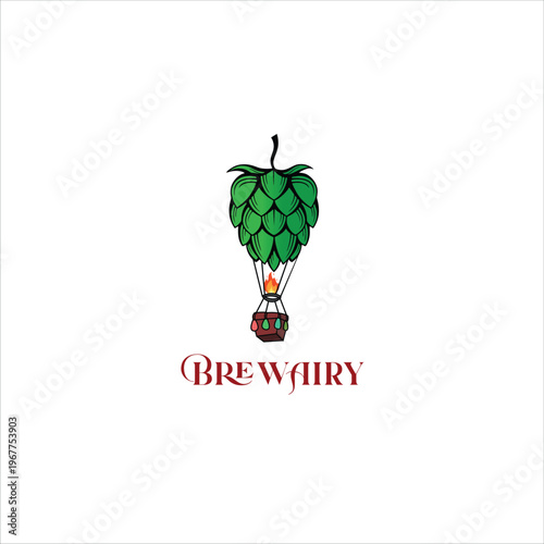 Creative Hops Hot Air Balloon Logo Design for Craft Brewery Branding