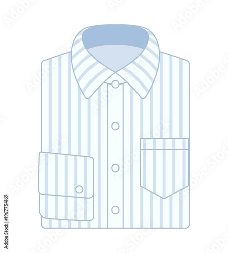 ストライプワイシャツ 男性ファッションアイコン ベクターイラスト