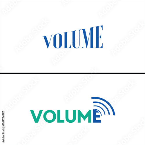 Volume Icon Set with Sound Waves and Typography Design on White Background