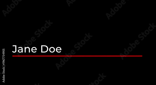 A minimalist design with the name Jane Doe on a black background