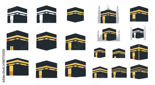 Kaaba Icons Collection: Islamic Architecture & Pilgrimage Symbols