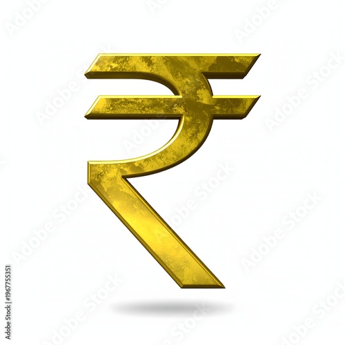 Golden Indian Rupee Symbol