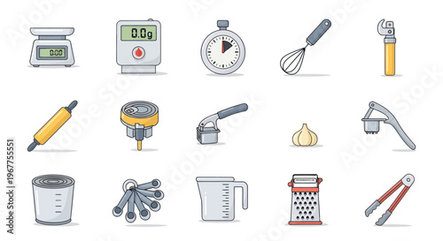 Kitchen Tools and Utensils Set - Cooking Equipment Icons
